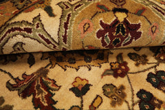 6x9 Beige, Black, Rust Color Hand Knotted Agra New Zealand Wool Traditional Oriental Rug