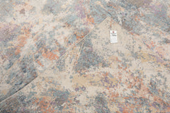 8x10 Beige, Slate, Tan Color Hand Knotted Sherpa Wool and Silk Modern Oriental Rug
