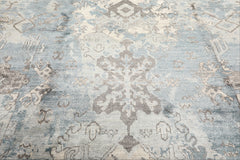 8x10 Slate, Blue, Gray Color Hand Knotted Sherpa Bamboo Silk Modern & Contemporary Oriental Rug