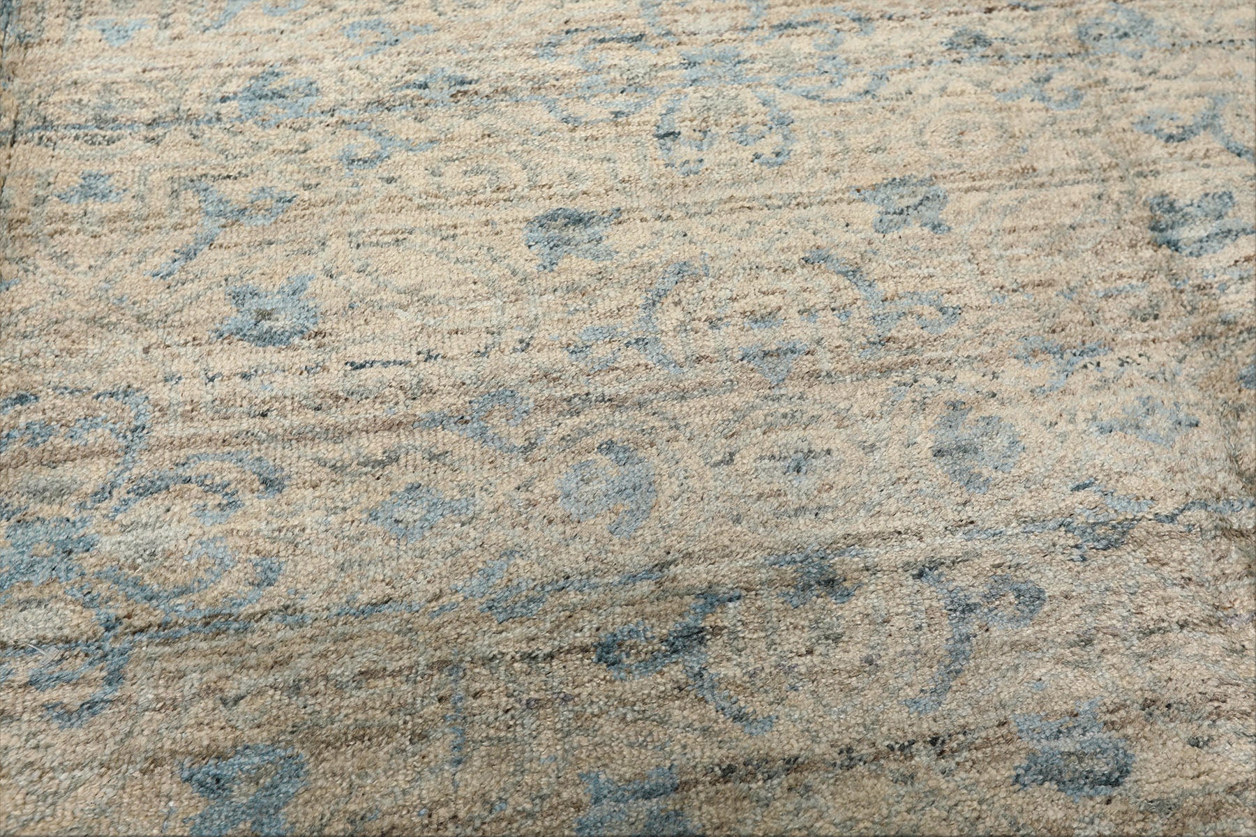 9x12 Gray, Beige, Aqua Color Hand Loomed Tibetan Wool Transitional Oriental Rug