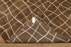 8x10 Brown, Aqua, Color Hand Knotted Tibetan Wool Modern & Contemporary Oriental Rug