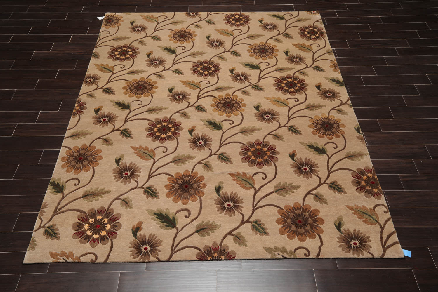 8x10 Tan, Brown, Red Color Hand Knotted All-Over 100% Wool Transitional Oriental Rug