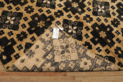 Multi Size Brown Charcoal Beige Color Hand Loomed Tibetan Wool & Bamboo Silk Modern & Contemporary Oriental Rug