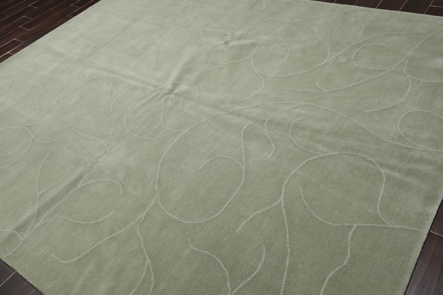 8x10 Tone On Tone, Mint, Color Hand Knotted All-Over 100% Wool Modern Oriental Rug