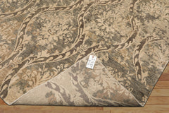 8x10 Beige, Greenish, Gray Color Hand Knotted Tibetan Wool Transitional Oriental Rug