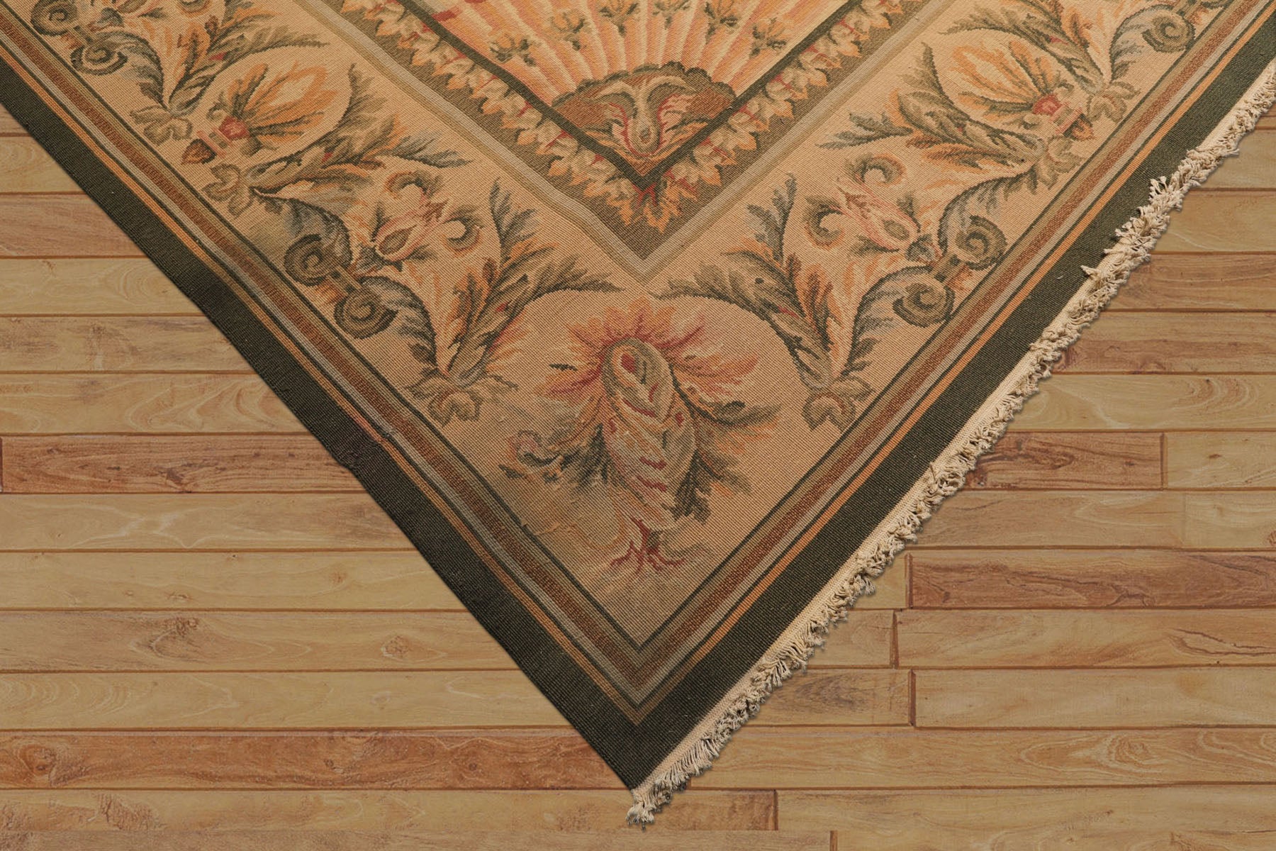 9x13 Blush, Sage, Tan Color Hand Knotted Soumak Wool Traditional Oriental Rug
