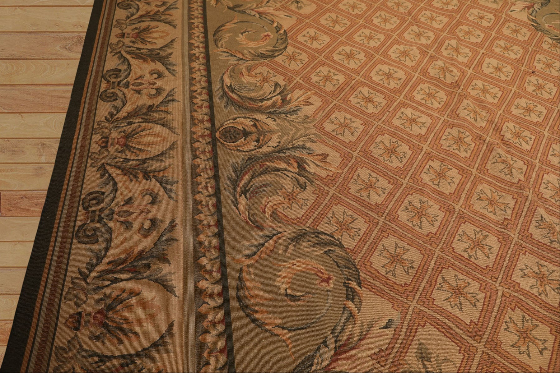 9x13 Blush, Sage, Tan Color Hand Knotted Soumak Wool Traditional Oriental Rug