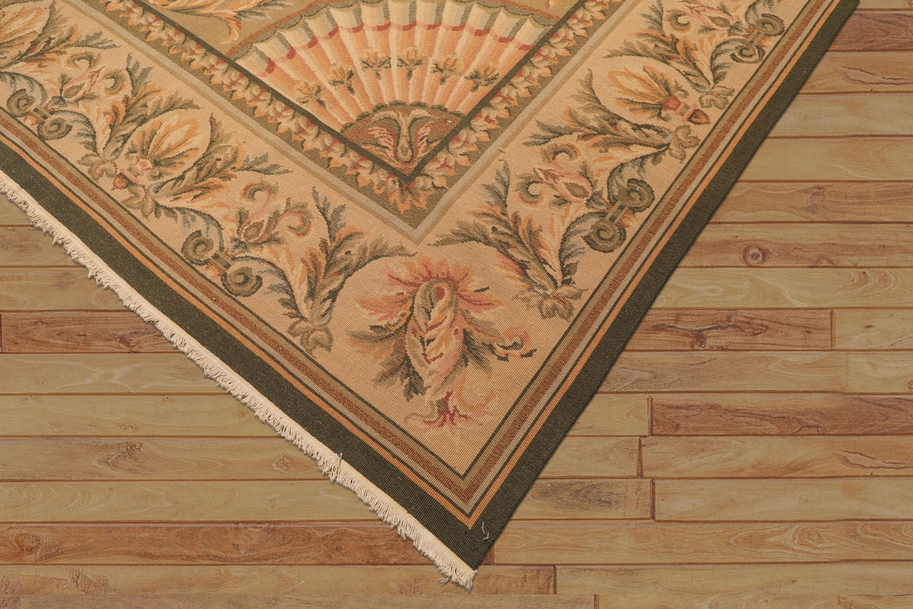 9x13 Blush, Sage, Tan Color Hand Knotted Soumak Wool Traditional Oriental Rug