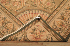 9x13 Blush, Sage, Tan Color Hand Knotted Soumak Wool Traditional Oriental Rug