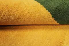 8x11 Gold, Green, Red Color Hand Knotted Gabbeh Wool Modern & Contemporary Oriental Rug