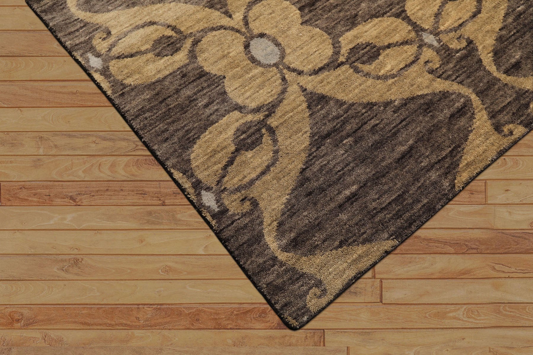 9x12 Tan, Brown, Gray Color Hand Loomed Tibetan Wool Transitional Oriental Rug