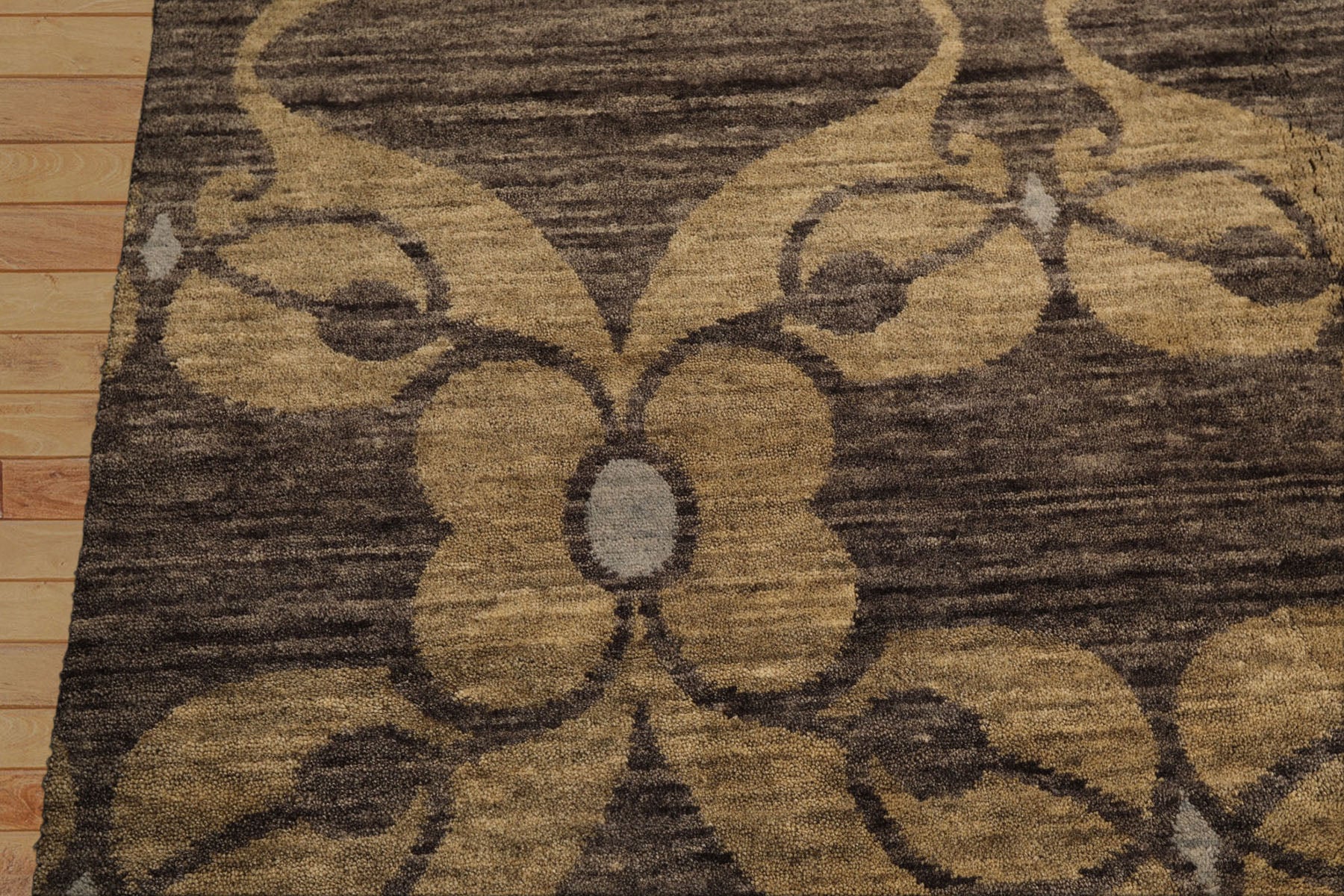 9x12 Tan, Brown, Gray Color Hand Loomed Tibetan Wool Transitional Oriental Rug