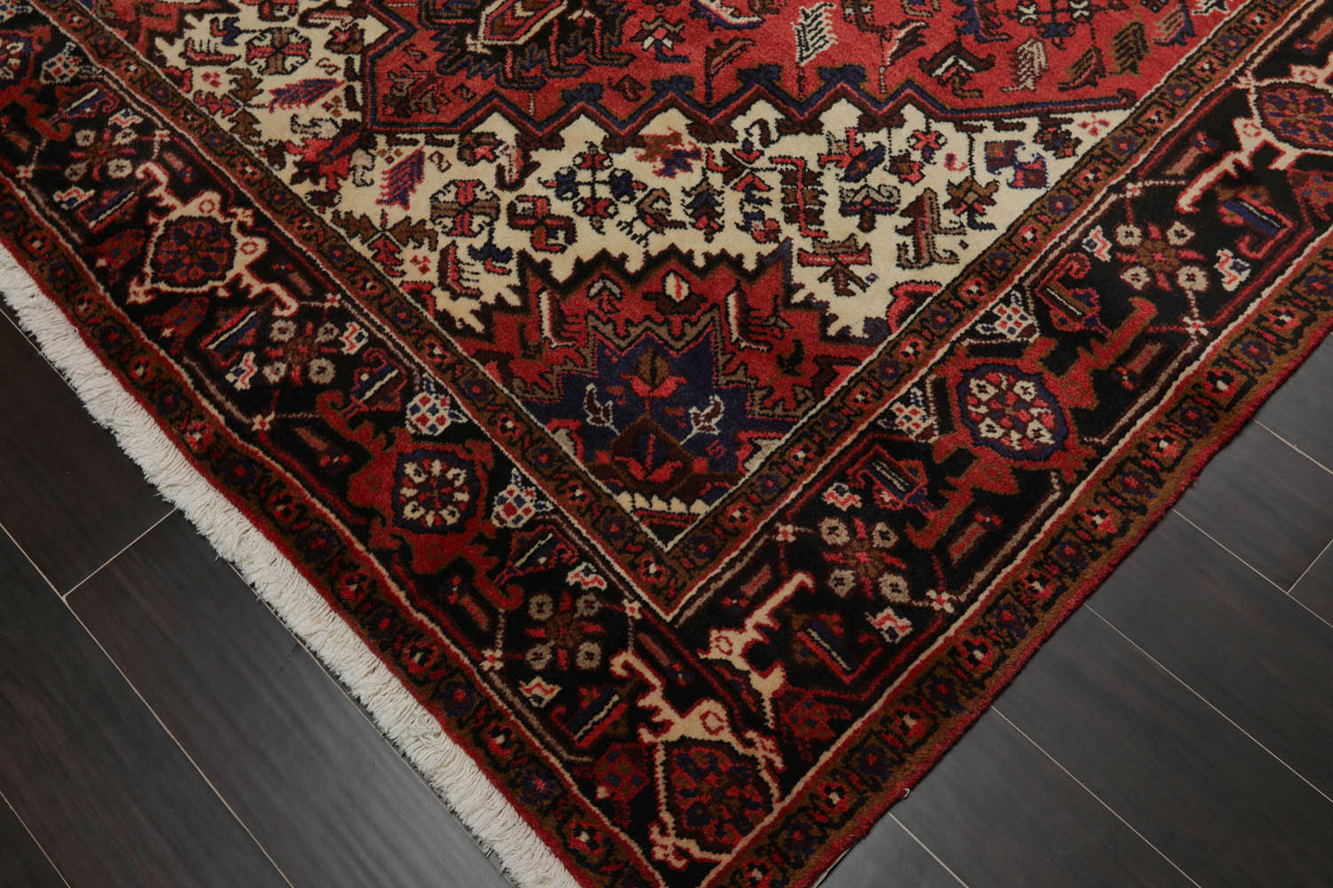 6x9 Rust, Ivory, Charcoal Color Hand Knotted All-Over 100% Wool Traditional Oriental Rug