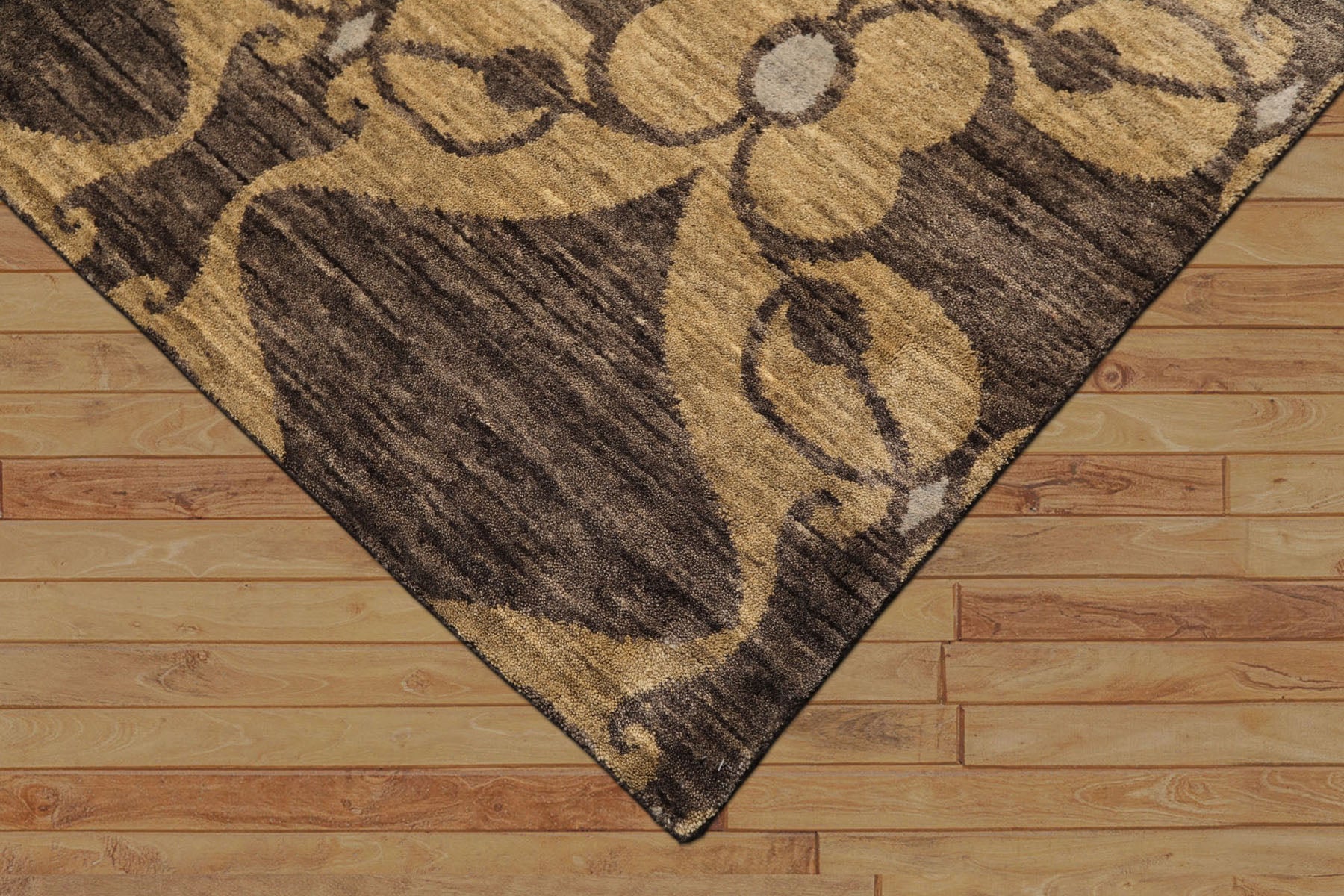 9x12 Tan, Brown, Gray Color Hand Loomed Tibetan Wool Transitional Oriental Rug
