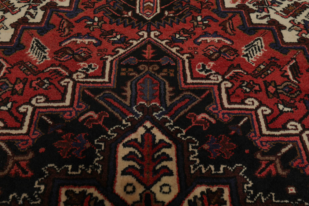 6x9 Rust, Ivory, Charcoal Color Hand Knotted All-Over 100% Wool Traditional Oriental Rug