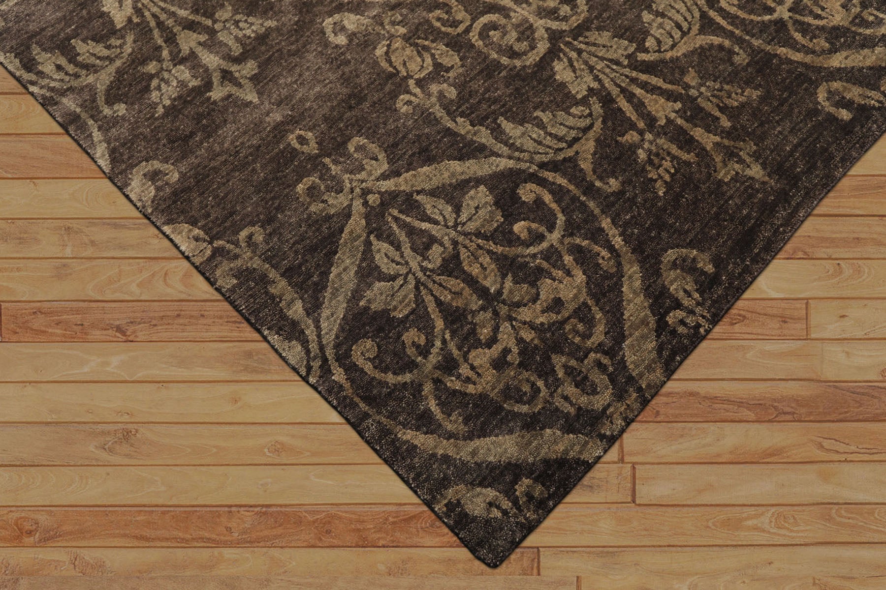 8x10 Brown, Gray, Tan Color Hand Loomed Tibetan Wool Transitional Oriental Rug