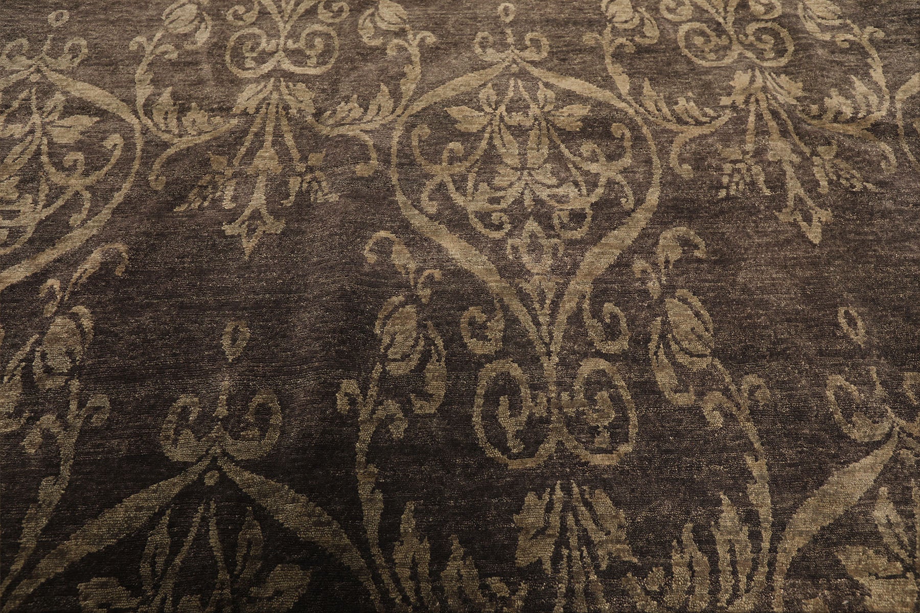 8x10 Brown, Gray, Tan Color Hand Loomed Tibetan Wool Transitional Oriental Rug