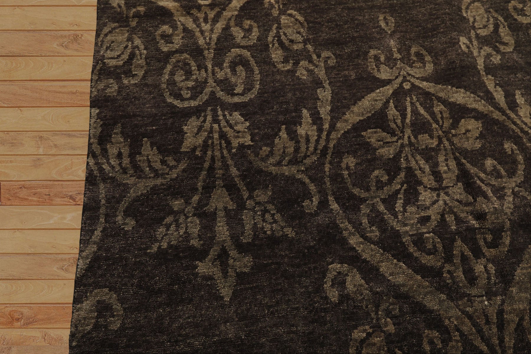 8x10 Brown, Gray, Tan Color Hand Loomed Tibetan Wool Transitional Oriental Rug