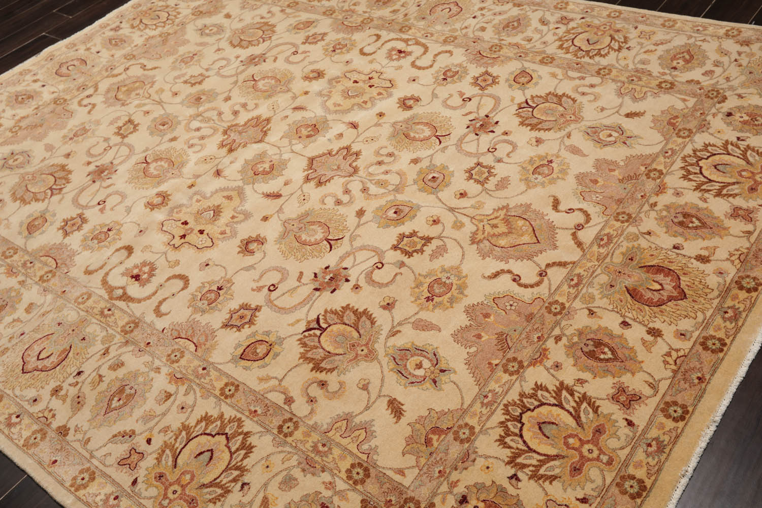 8x10 Beige, Brown, Taupe Color Hand Knotted All-Over 100% Wool Traditional Oriental Rug