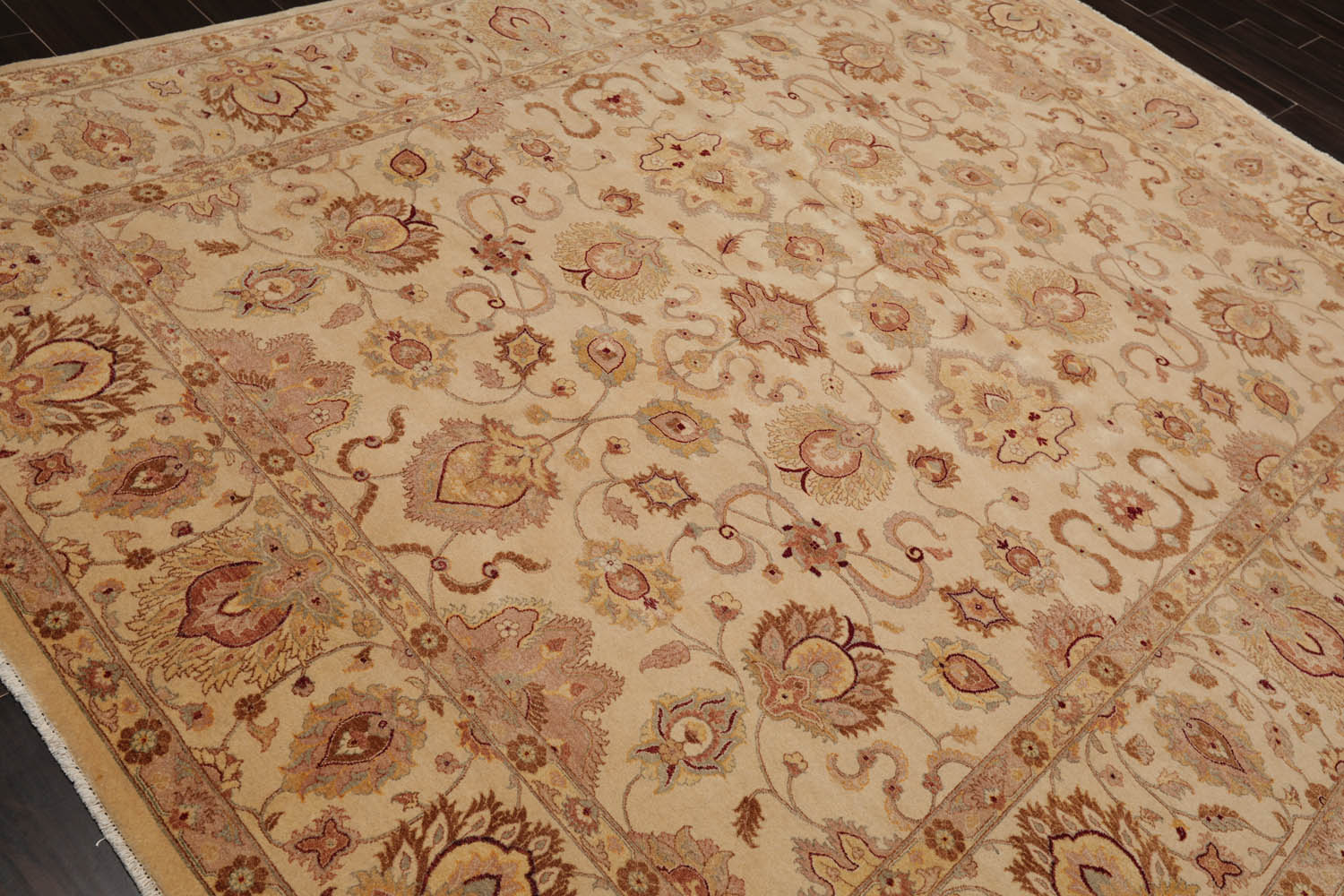 8x10 Beige, Brown, Taupe Color Hand Knotted All-Over 100% Wool Traditional Oriental Rug