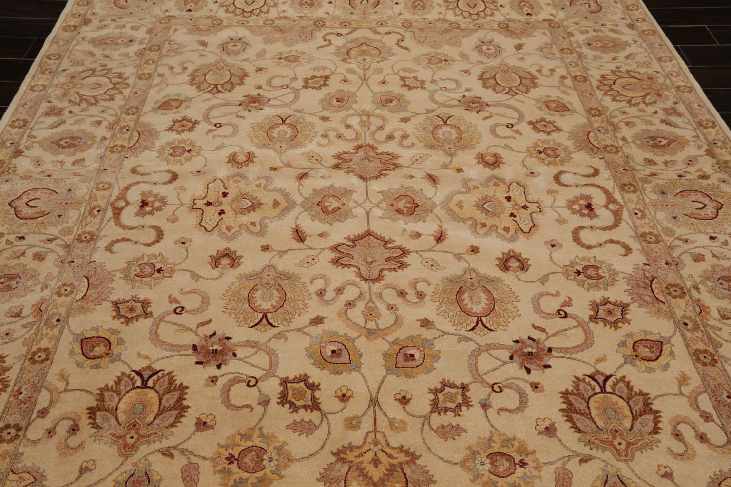 8x10 Beige, Brown, Taupe Color Hand Knotted All-Over 100% Wool Traditional Oriental Rug