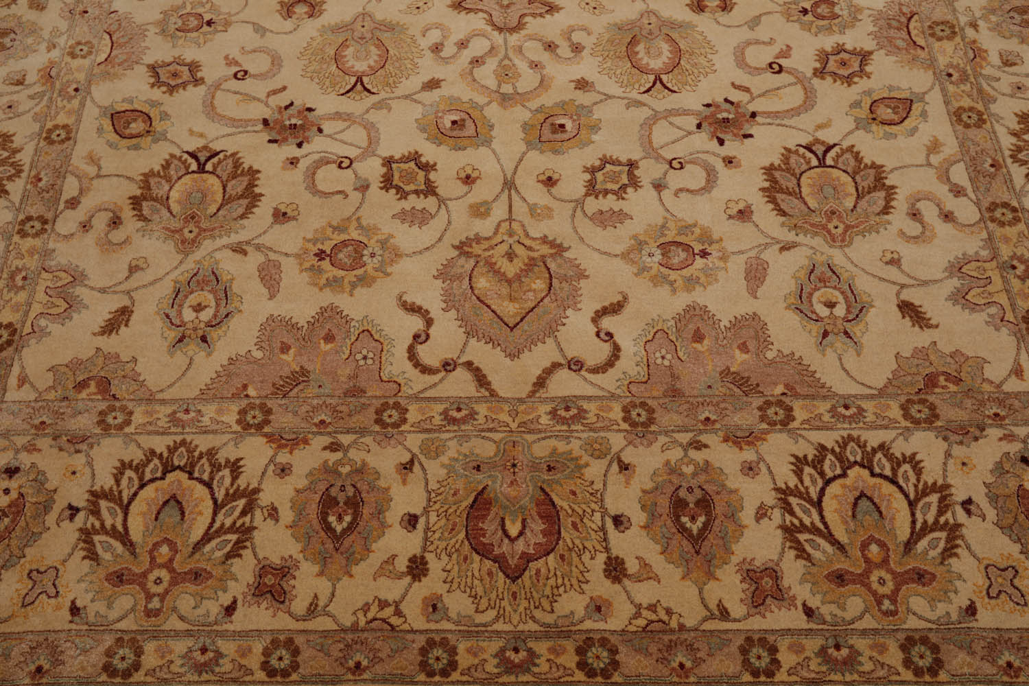 8x10 Beige, Brown, Taupe Color Hand Knotted All-Over 100% Wool Traditional Oriental Rug