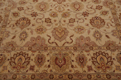 8x10 Beige, Brown, Taupe Color Hand Knotted All-Over 100% Wool Traditional Oriental Rug