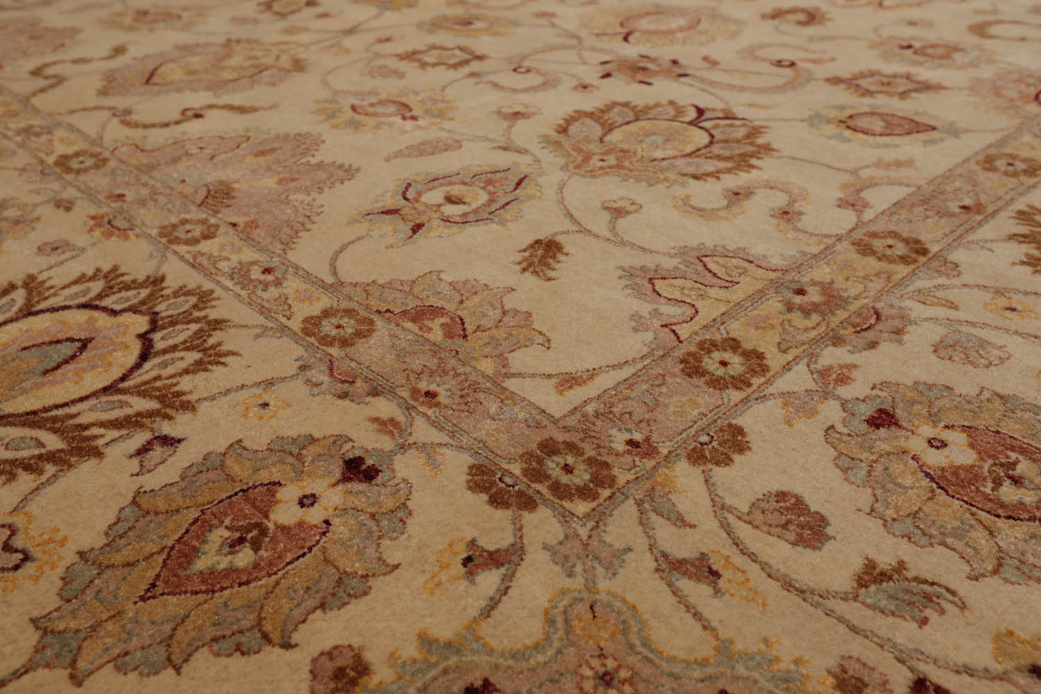 8x10 Beige, Brown, Taupe Color Hand Knotted All-Over 100% Wool Traditional Oriental Rug