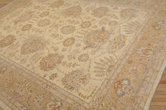 8'11'' x 11'6'' Hand Knotted 100% Wool Peshawar Oushak Oriental Area Rug Beige