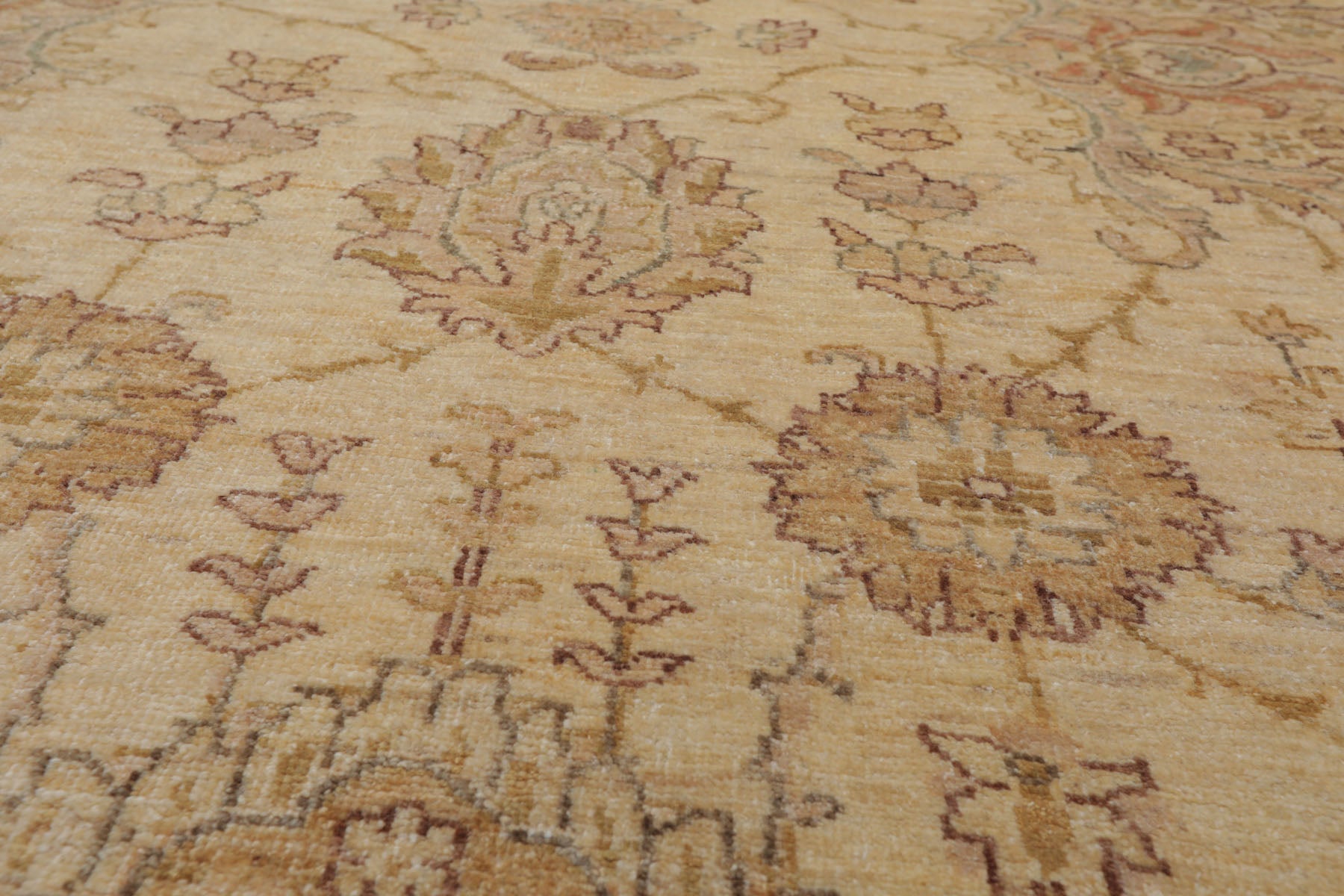 8'11'' x 11'6'' Hand Knotted 100% Wool Peshawar Oushak Oriental Area Rug Beige