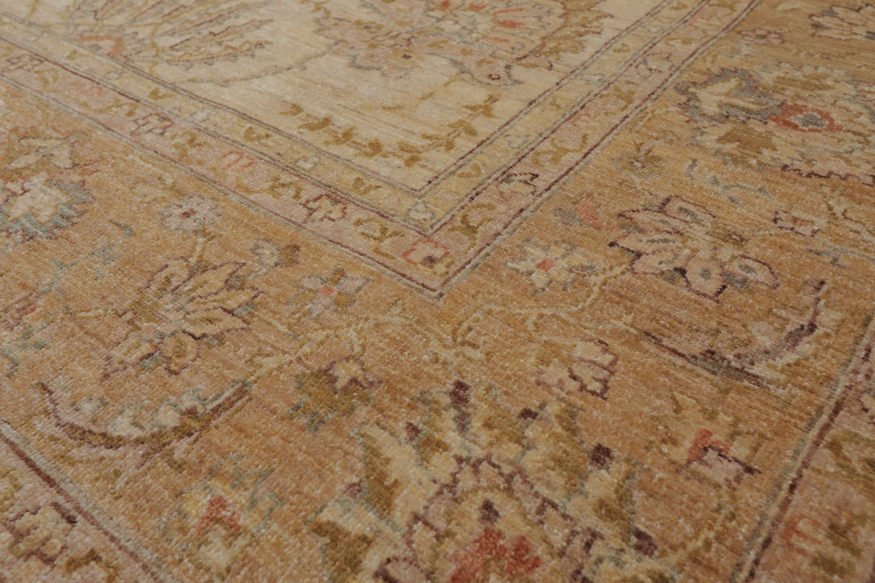 8'11'' x 11'6'' Hand Knotted 100% Wool Peshawar Oushak Oriental Area Rug Beige