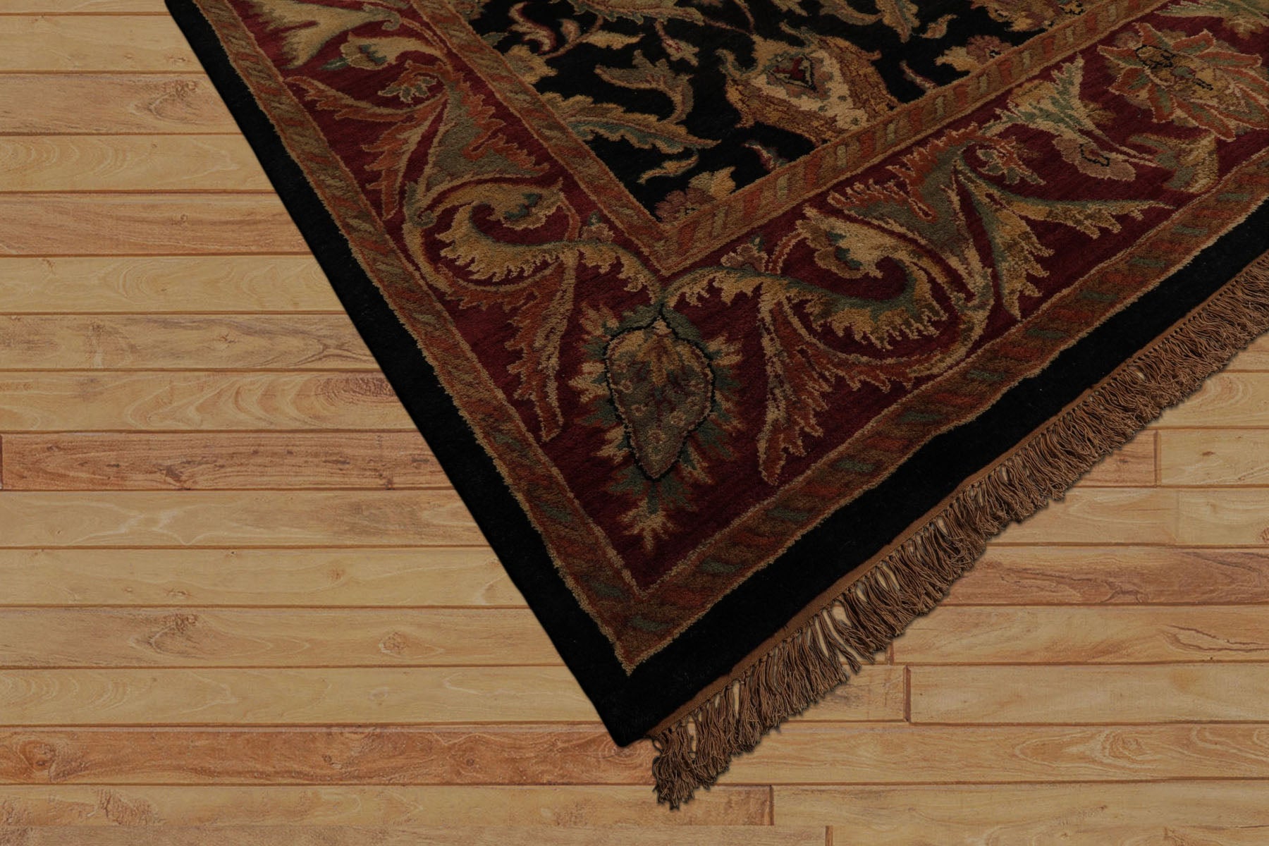 9x12 Charcoal, Rose, Sage Color Hand Knotted Agra wool Traditional Oriental Rug