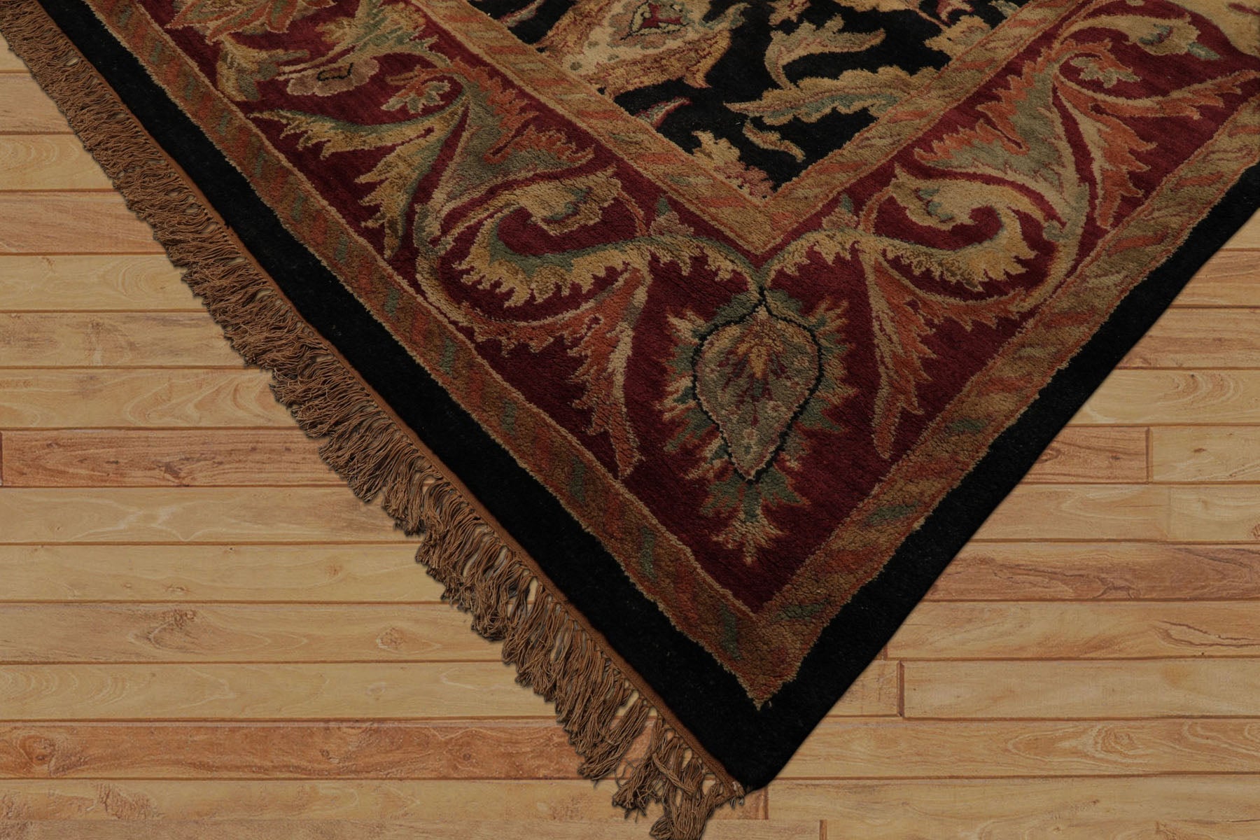 9x12 Charcoal, Rose, Sage Color Hand Knotted Agra wool Traditional Oriental Rug