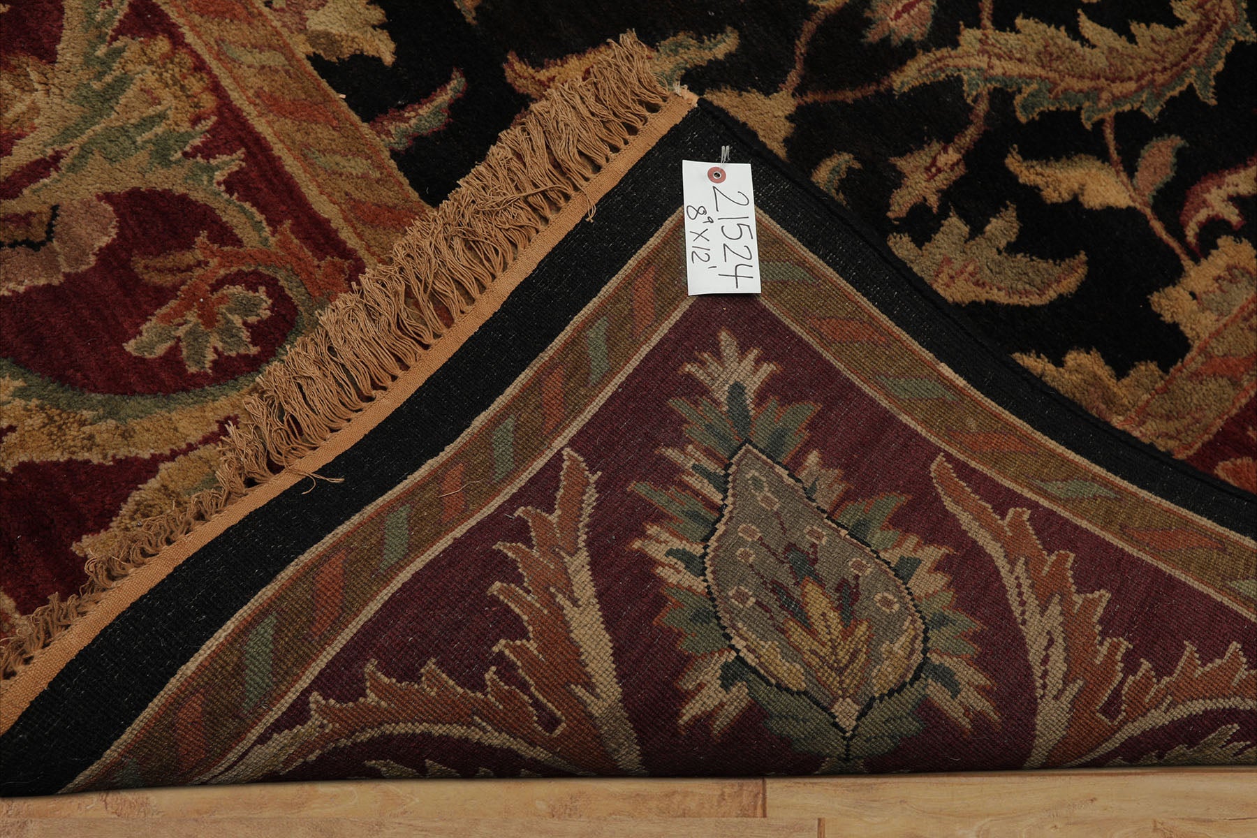 9x12 Charcoal, Rose, Sage Color Hand Knotted Agra wool Traditional Oriental Rug