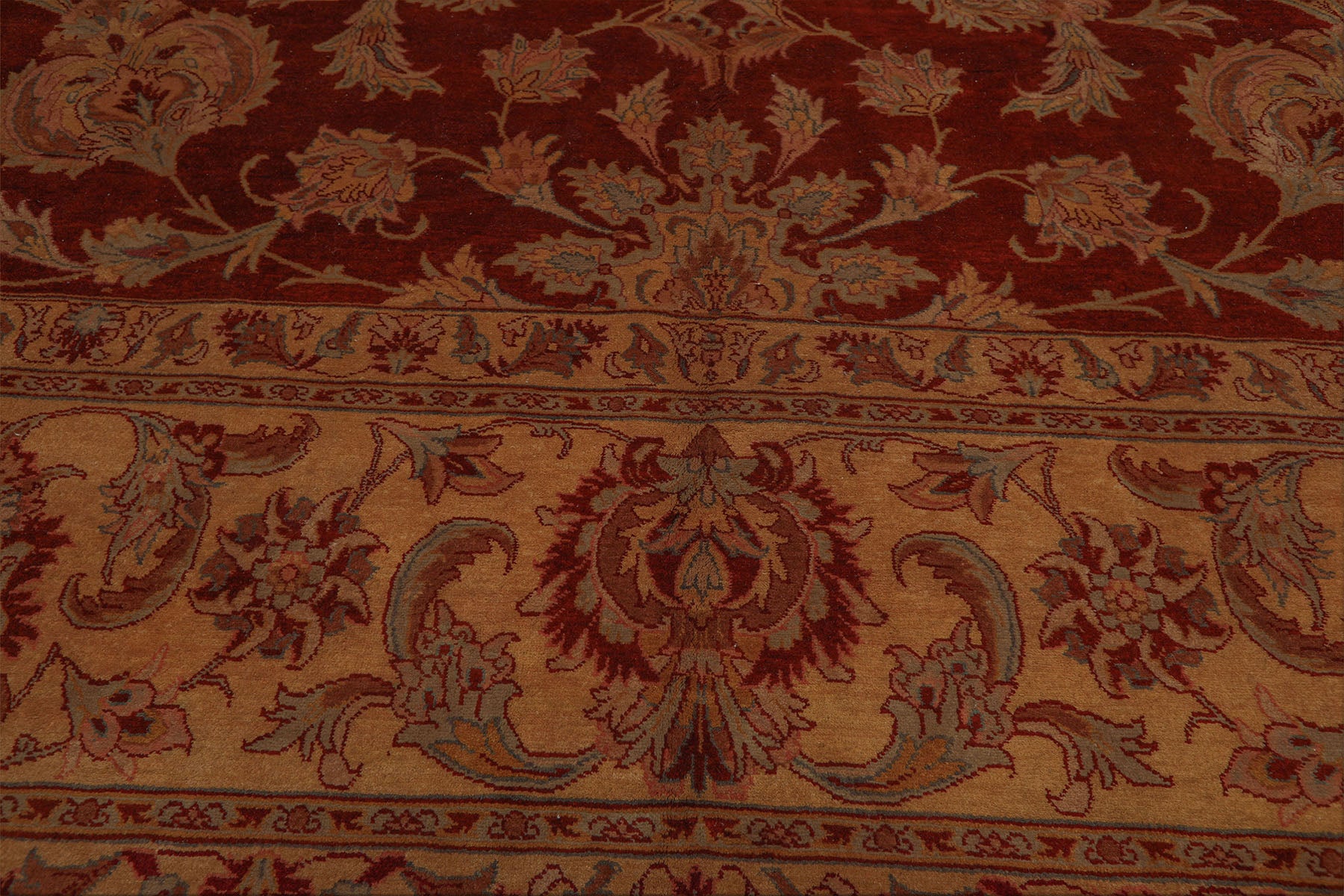 11x16 Burnt Orange, Light Gold, Mint Color Hand Knotted Tabriz wool Traditional Oriental Rug