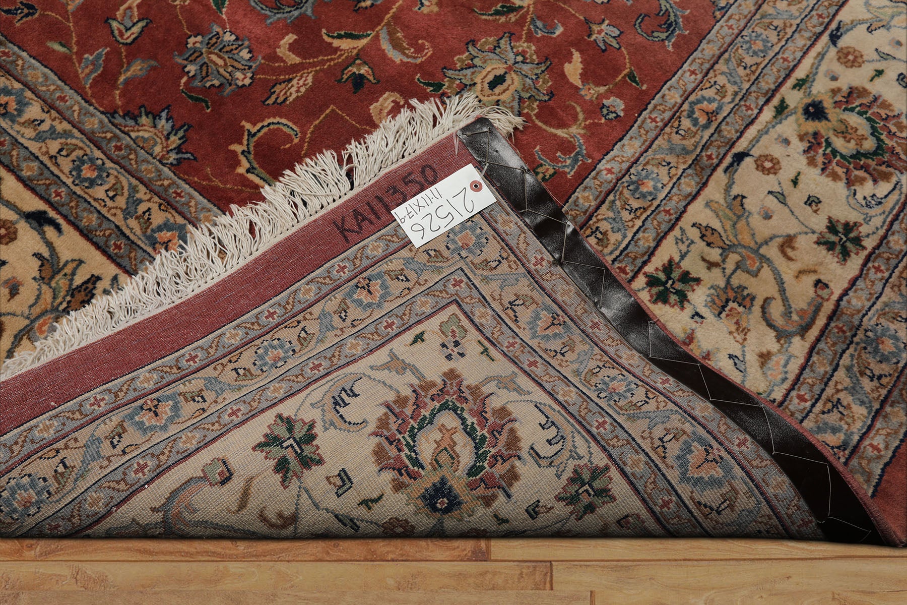 12x18 Rose, Ivory, Blue Color Hand Knotted Kashan wool Traditional Oriental Rug