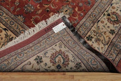 12x18 Rose, Ivory, Blue Color Hand Knotted Kashan wool Traditional Oriental Rug