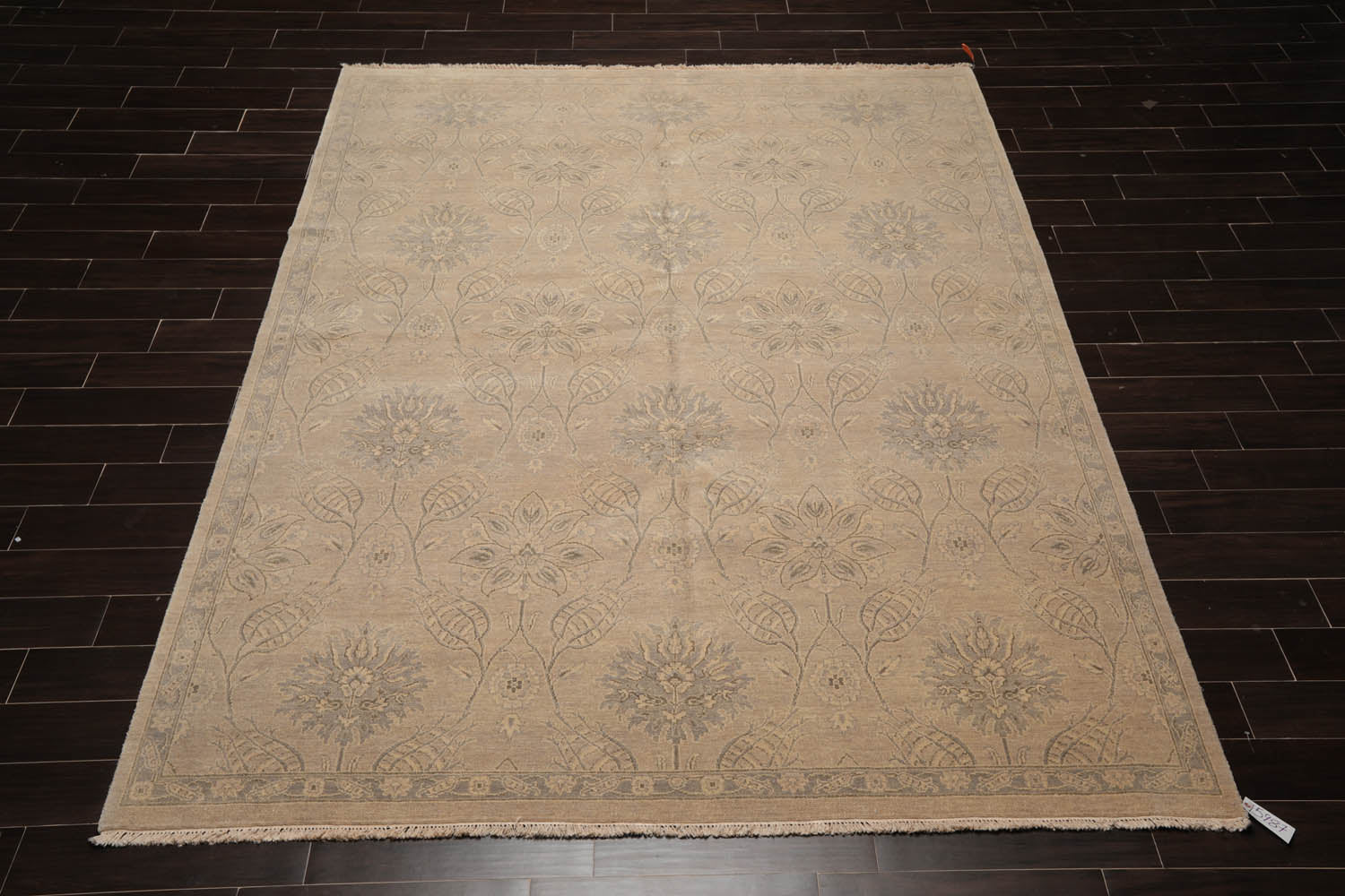 8x10 Gray, Beige, Color Hand Knotted All-Over 100% Wool Transitional Oriental Rug