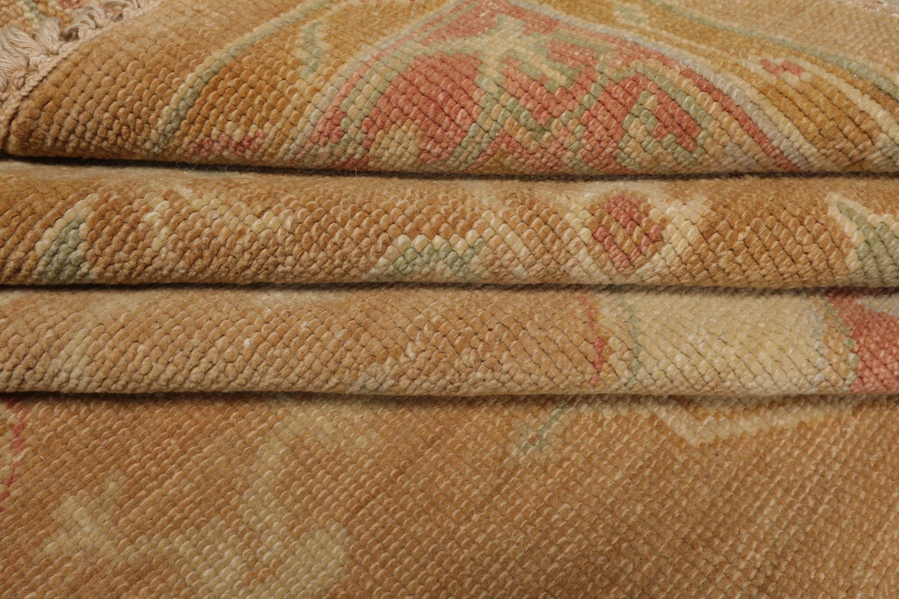 Oversize Tan, Beige, Blush Color Hand Knotted Medallion Wool Traditional Oriental Rug