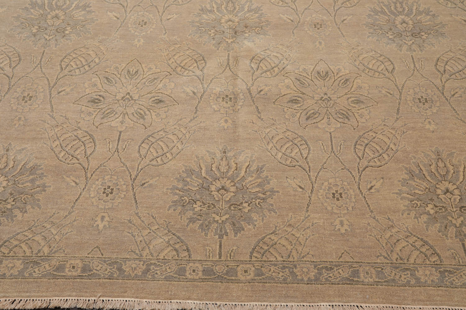 8x10 Gray, Beige, Color Hand Knotted All-Over 100% Wool Transitional Oriental Rug