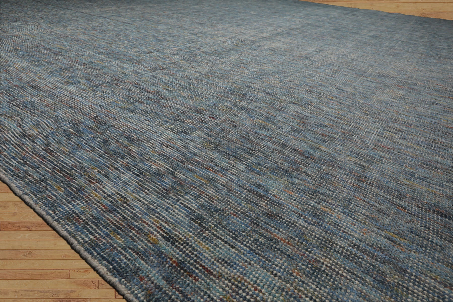 12x15 Gray, Slate, Brown Color Hand Knotted Ribbed Wool Contemporary Oriental Rug