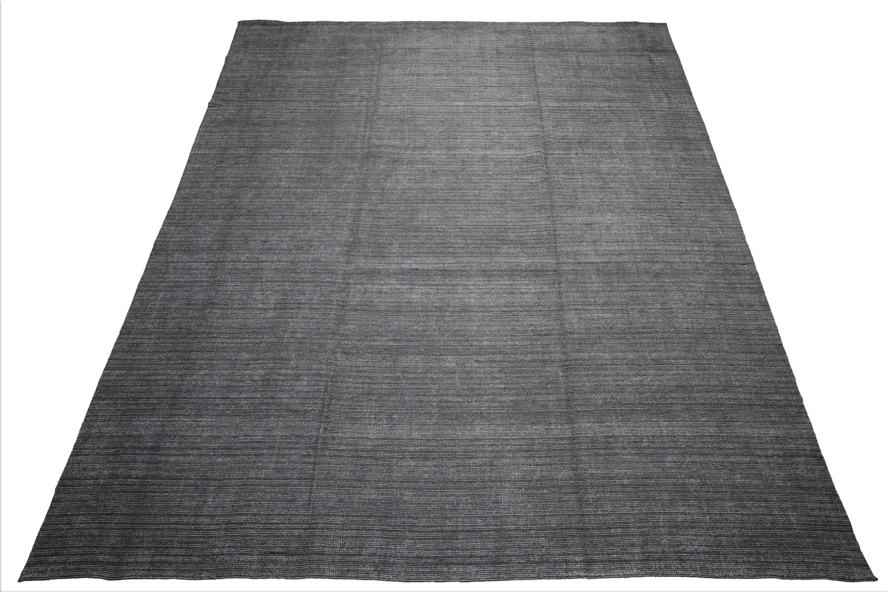 12x15 Gray, Slate, Brown Color Hand Knotted Ribbed Wool Contemporary Oriental Rug