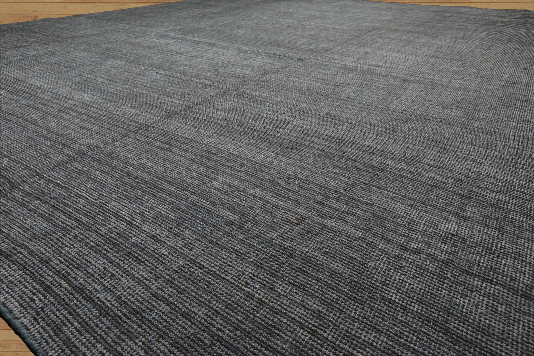12x15 Gray, Slate, Brown Color Hand Knotted Ribbed Wool Contemporary Oriental Rug