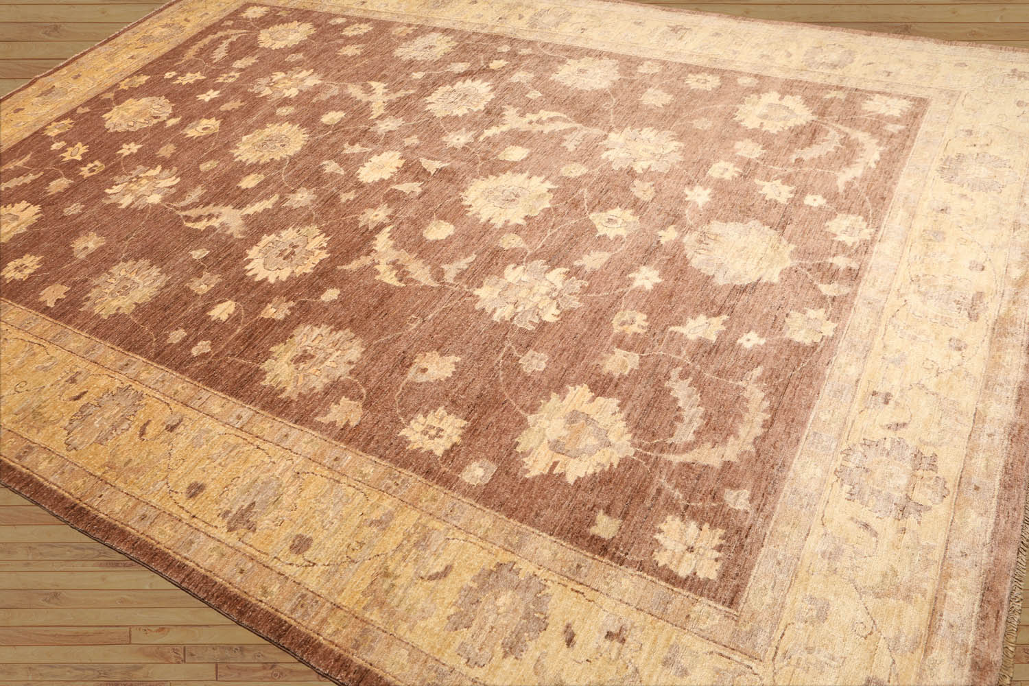 8x10 Brown, Beige, Grey Color Hand Knotted Floral 100% Wool Traditional-Persian/Oriental Oriental Rug