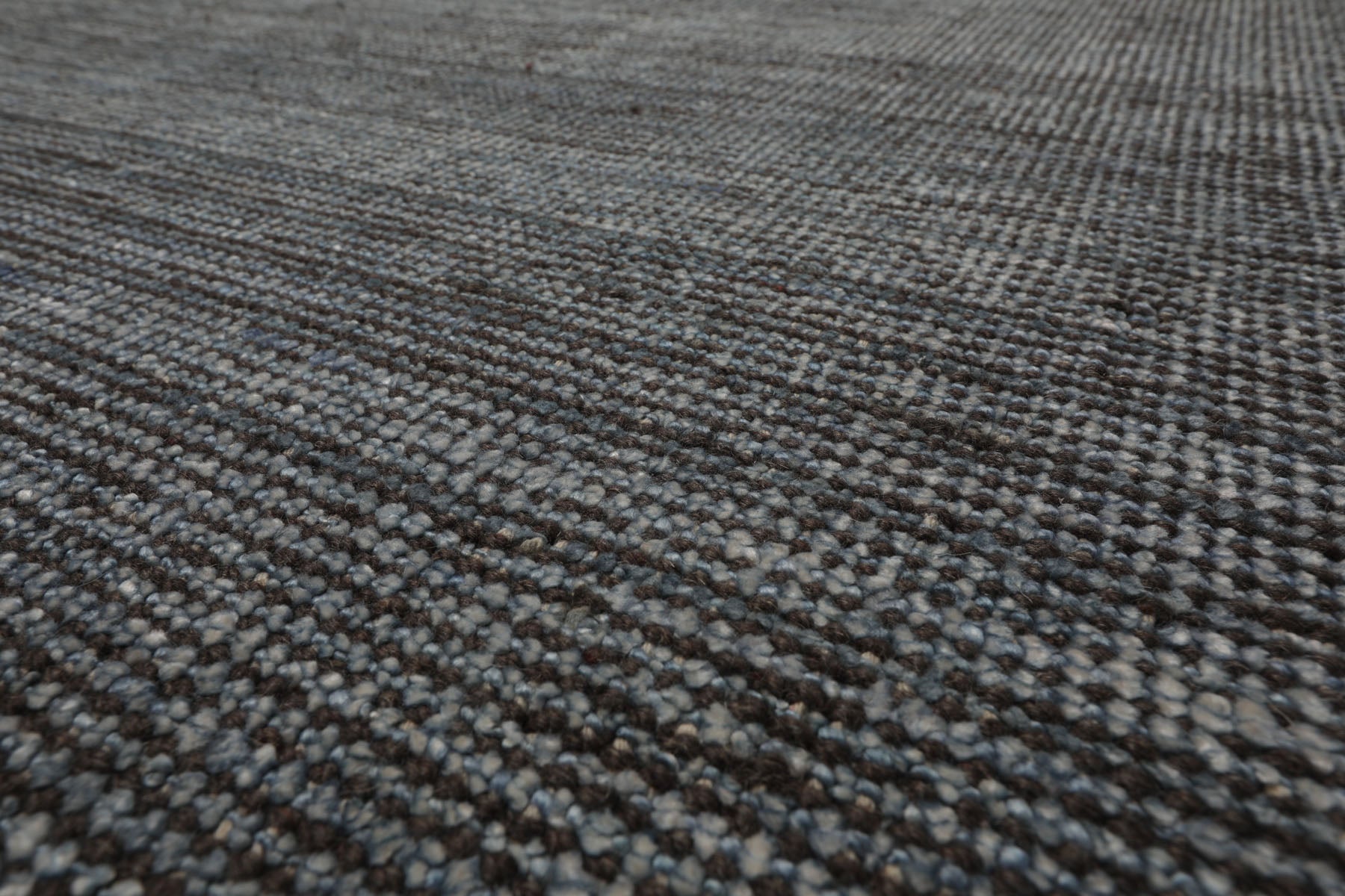 12x15 Gray, Slate, Brown Color Hand Knotted Ribbed Wool Contemporary Oriental Rug