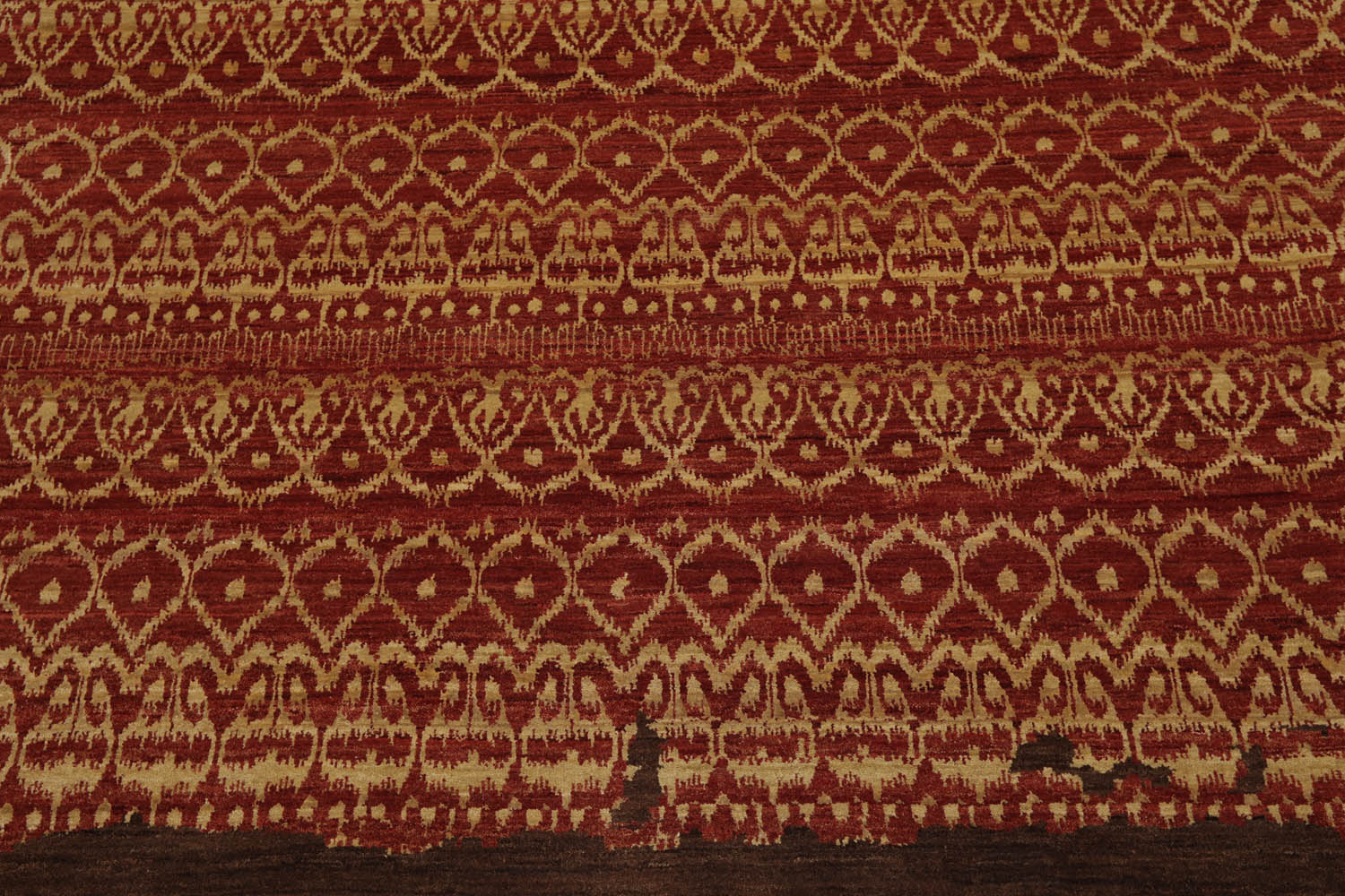 6x9 Teracotta, Light Gold, Brown Color Hand Knotted All-Over 100% Wool Traditional Oriental Rug