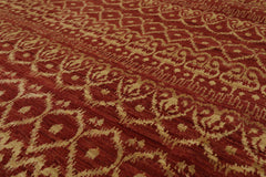 6x9 Teracotta, Light Gold, Brown Color Hand Knotted All-Over 100% Wool Traditional Oriental Rug
