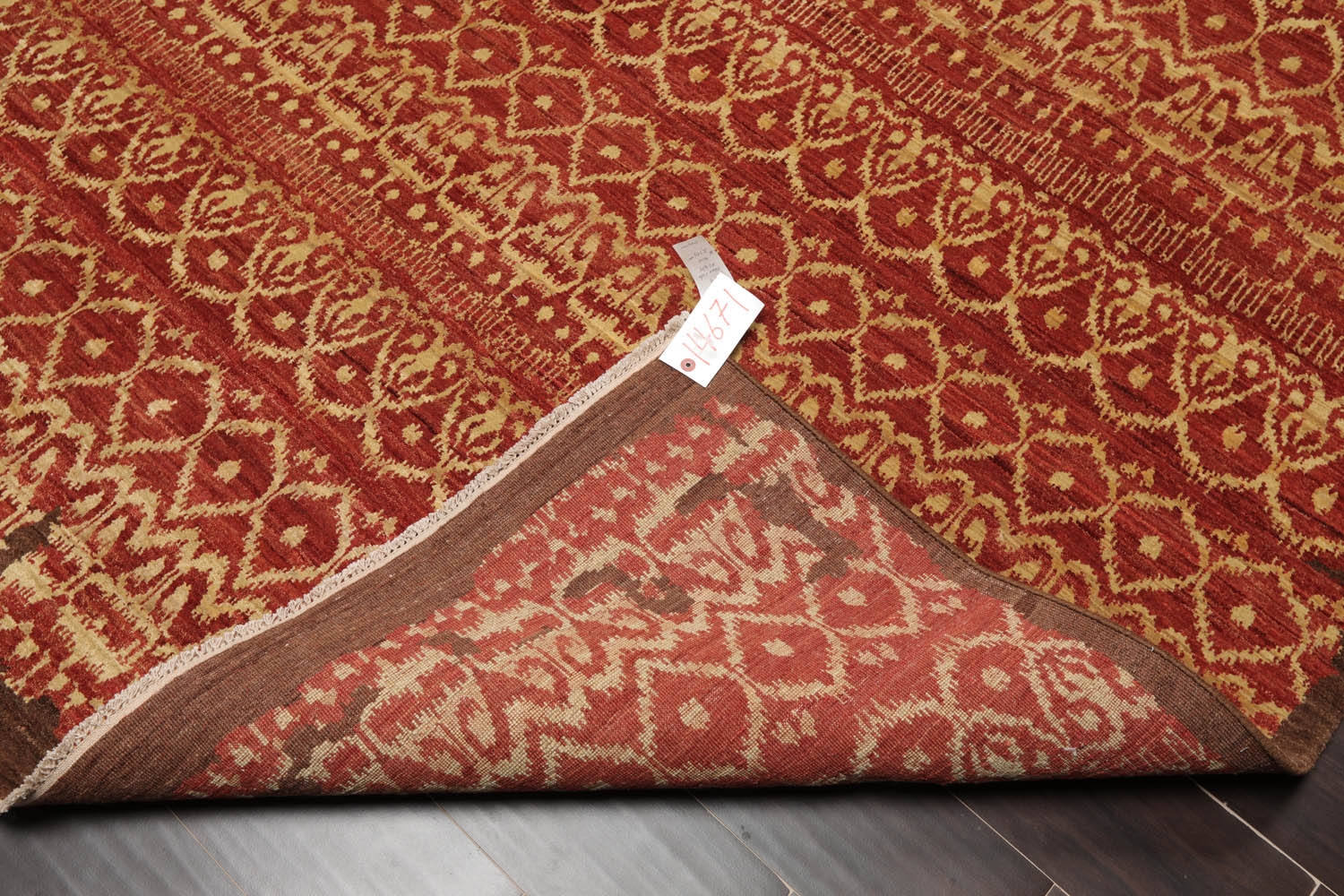 6x9 Teracotta, Light Gold, Brown Color Hand Knotted All-Over 100% Wool Traditional Oriental Rug