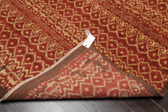 6x9 Teracotta, Light Gold, Brown Color Hand Knotted All-Over 100% Wool Traditional Oriental Rug