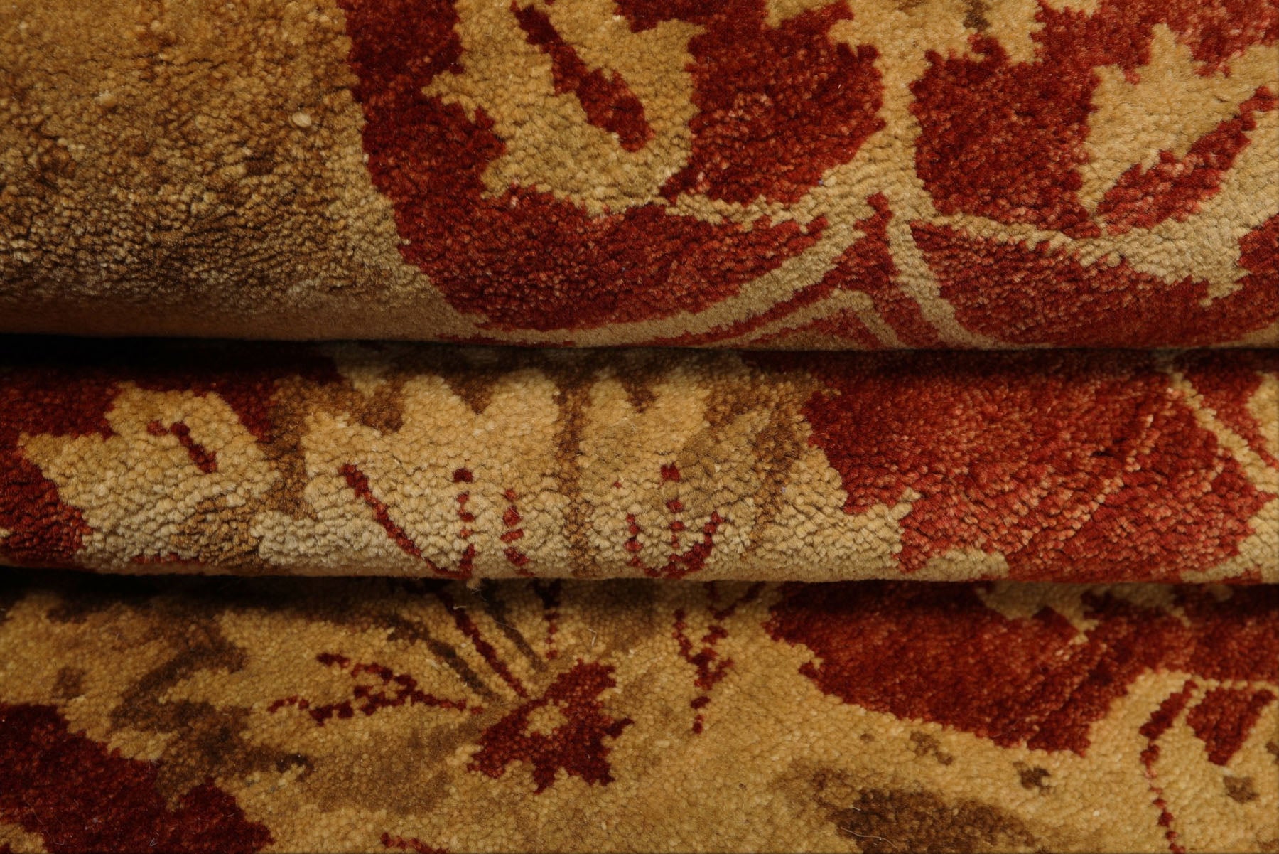 9x12 Burnt Orange, Gold, Olive Color Hand Knotted Jaipur Wool Transitional Oriental Rug